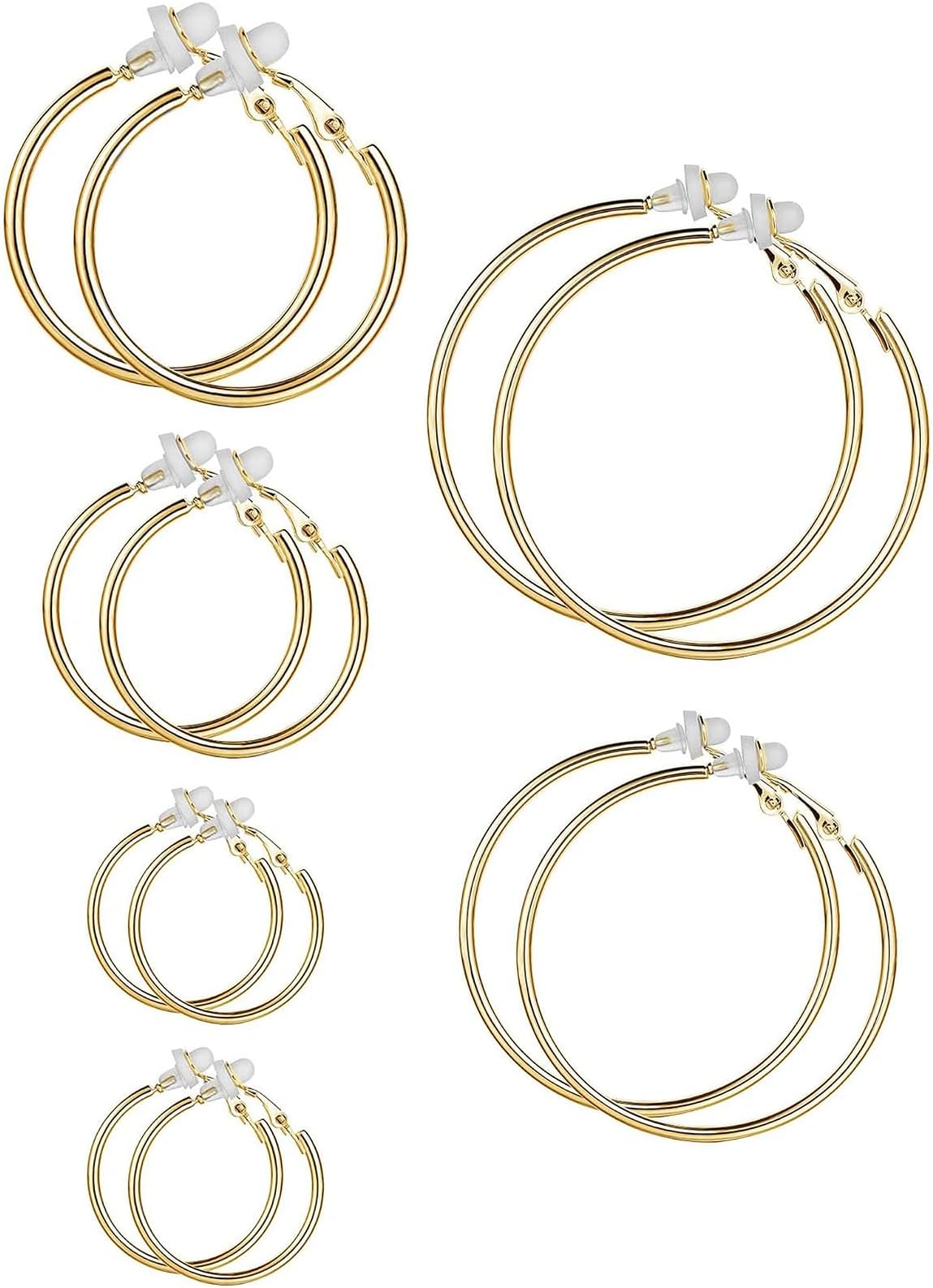 Clip on Hoop Earrings Hoop Gold Earrings Non Piercing Earrings Set for Women