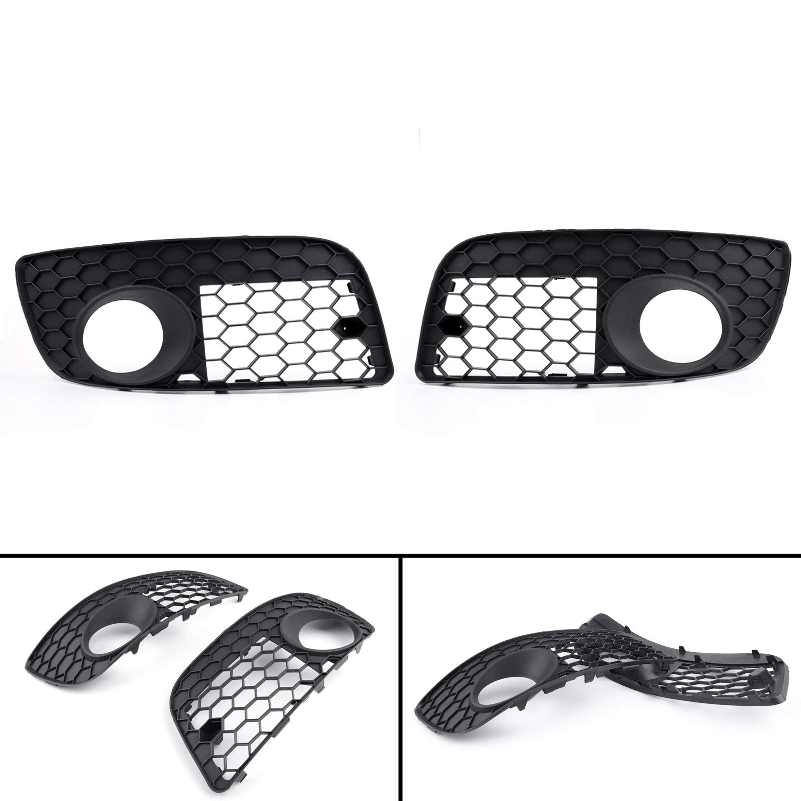 Car Left Right Front Bumper Fog Lamp Lights Grill Grille Fit for Volkswagen Golf MK5 2006-2009 Car Accesorios Parts Grille Front Fog Light (Color : One Pair) (Right)