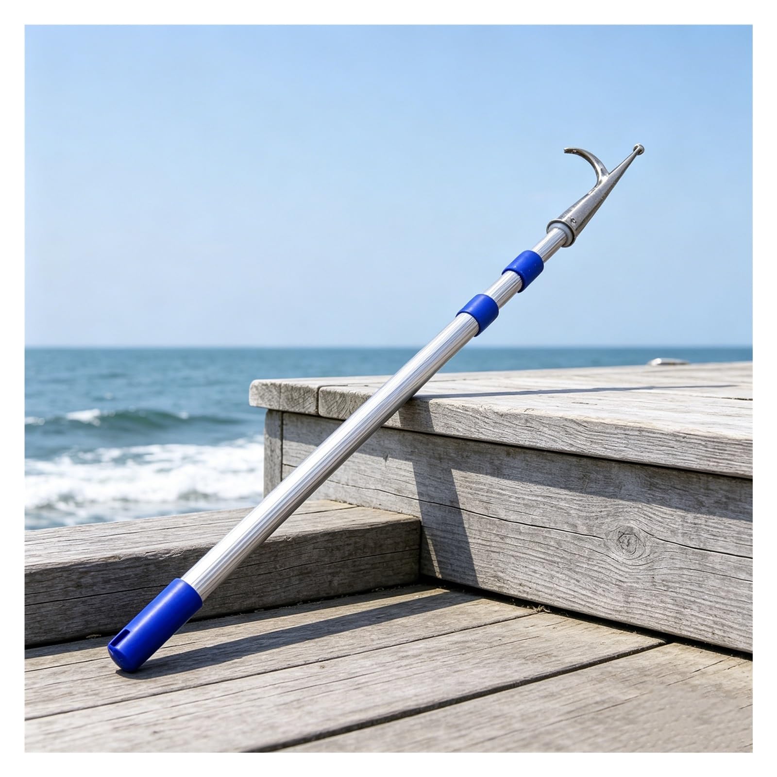 DJPHOFS 6.6 Ft - 19.7 Ft Telescopic Fishing Boat Hook for Docking, Lightweight Dock Sticks with Hook, Multi-Purpose Dock Defender Boat Docking Sticks(L 16.4FT/5M)