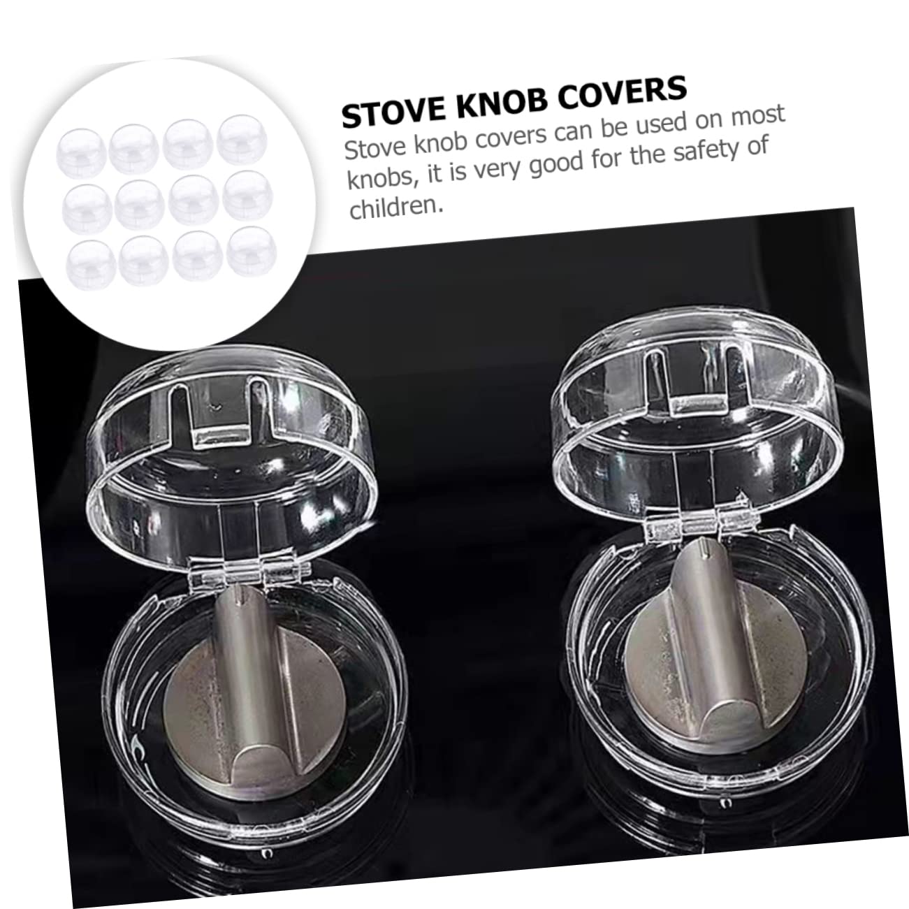 12pcs Stove Knob Safety Covers Gas Stove Burner Covers Kitchen Safety Guard