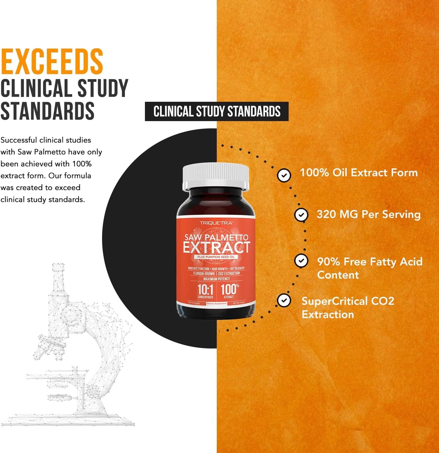 Saw Palmetto Extract – 10X Potency, Pharmaceutical Grade Strength - Plus Pumpkin Seed Oil - Supports Prostate Health, Relieves Urination Issues, Supports Hair Growth, DHT Blocker – 60 Softgels : Health & Household