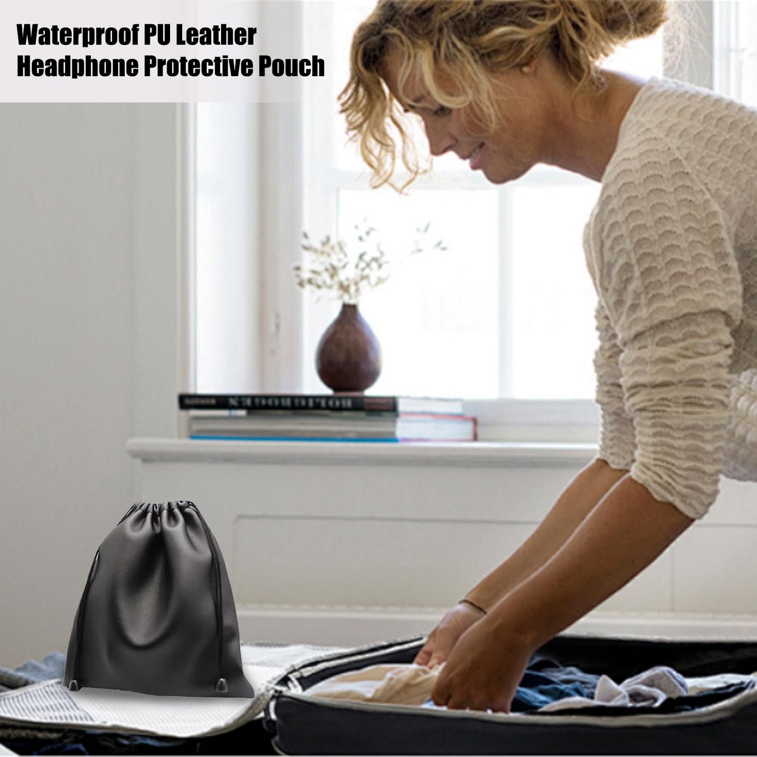 2 PCS Drawstring Pouch, Portable Travel Pouch for Headphones Earbuds, Coins, and Small Accessories - Image 4