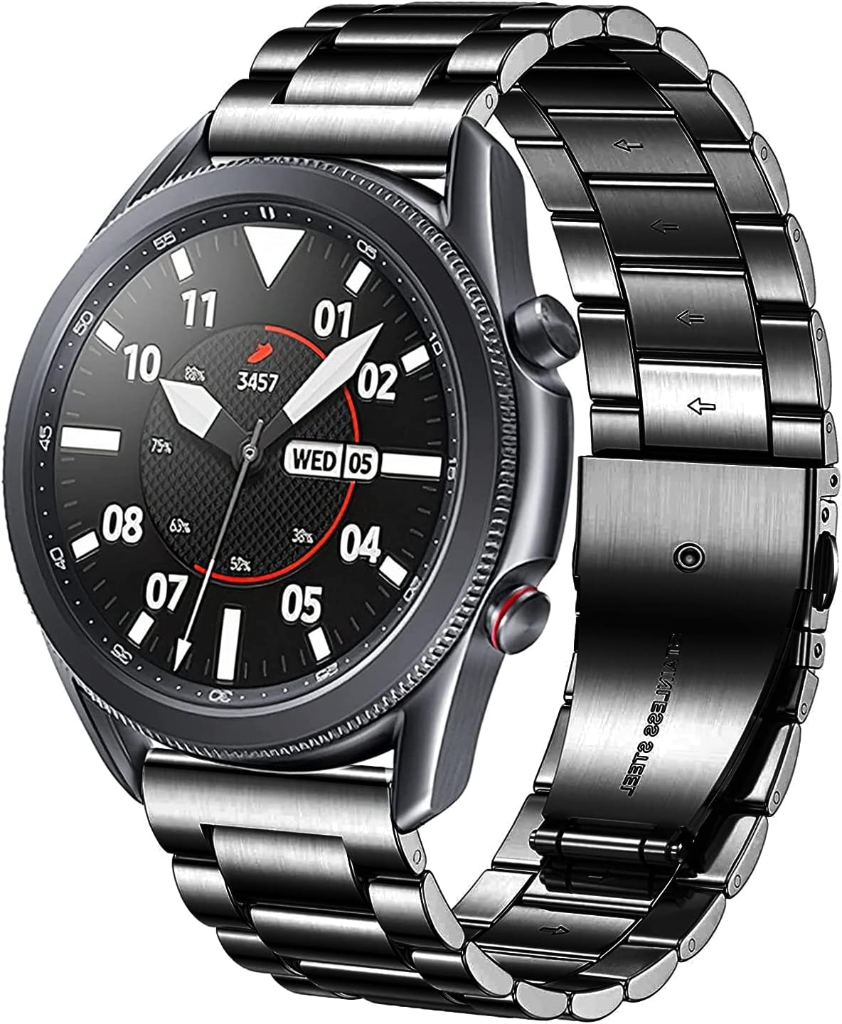 DEALELE Bands Compatible with Samsung Galaxy Watch 46mm / Galaxy 3 45mm, 22mm Stainless Steel Metal Replacement Strap for Huawei Wacth GT5 / GT5 Pro / 4/4 Pro / GT4 / 3/3 Pro / GT3 46mm