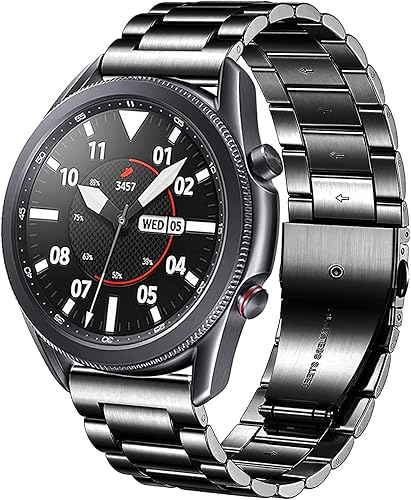 Correas compatibles con Samsung Galaxy Watch de 1.81 pulgadas  Galaxy 3 de 1.772 pulgadas, correa de repuesto de metal de acero inoxidable para