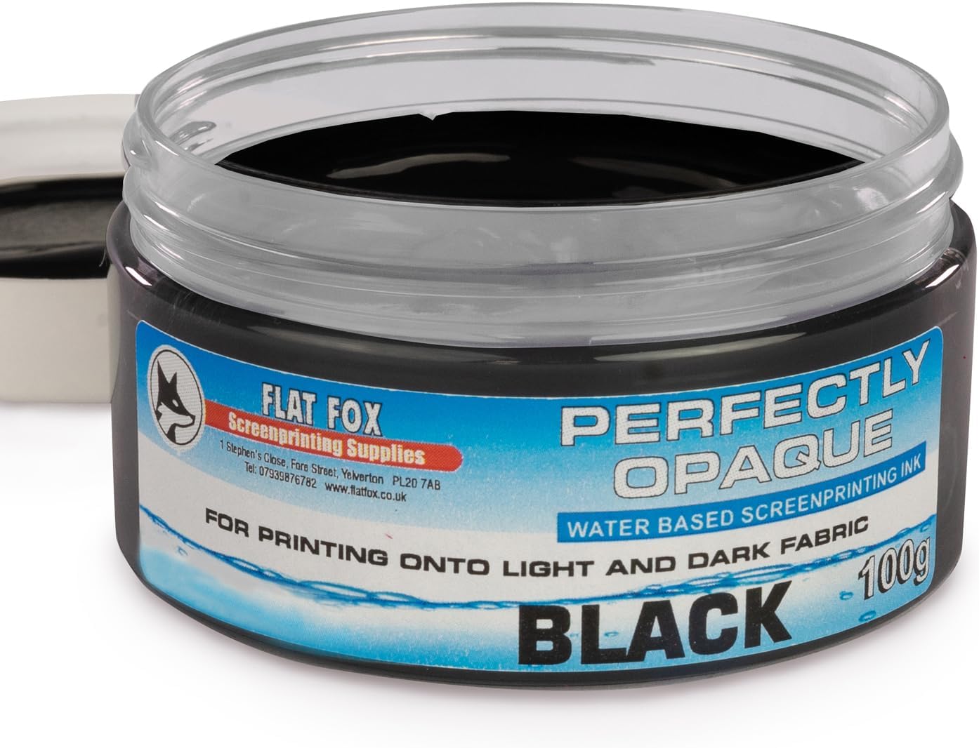Flat Fox Screen Printing Opaque Water Based Fabric Inks (Black, 100g)…