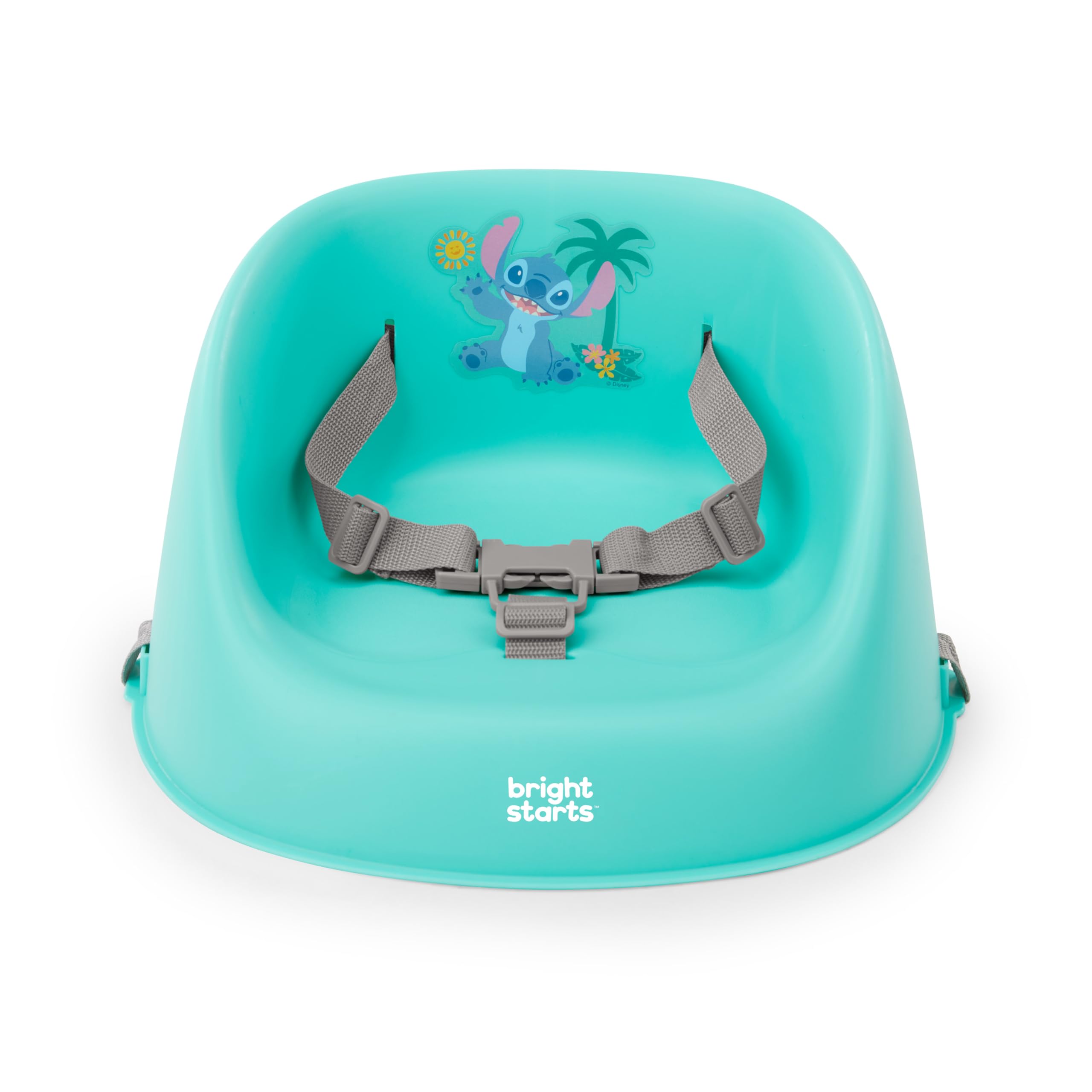 Bright Starts, Réhausseur de Chaise Bébé Disney Stitch My Spot Facile à Nettoyer, Harnais 3 Points, Sangles Amovibles Lavables, Bleu