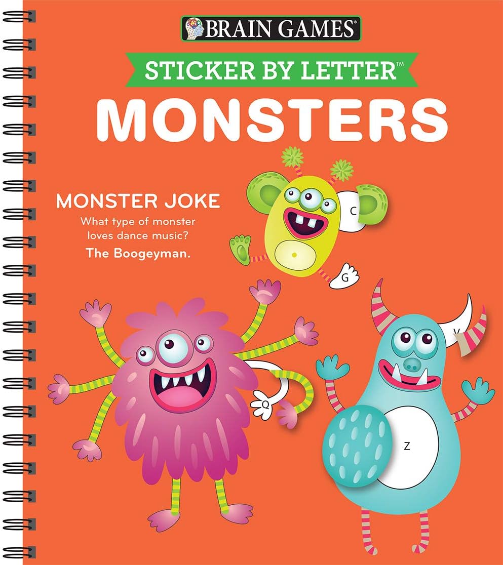 Brain Games - Sticker by Letter: Monsters + Jokes