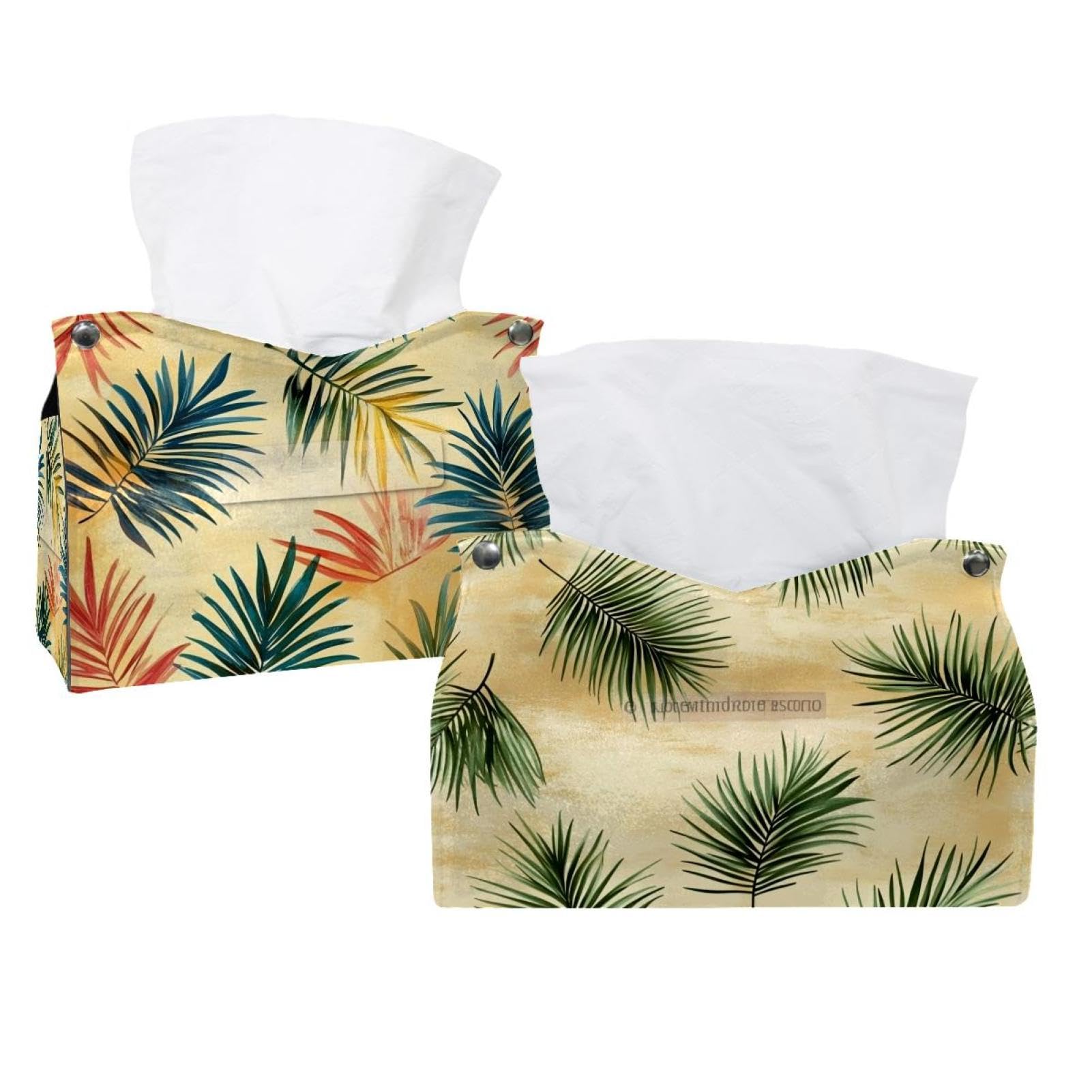 Housse de boîte à mouchoirs au motif palmier tropical raffiné