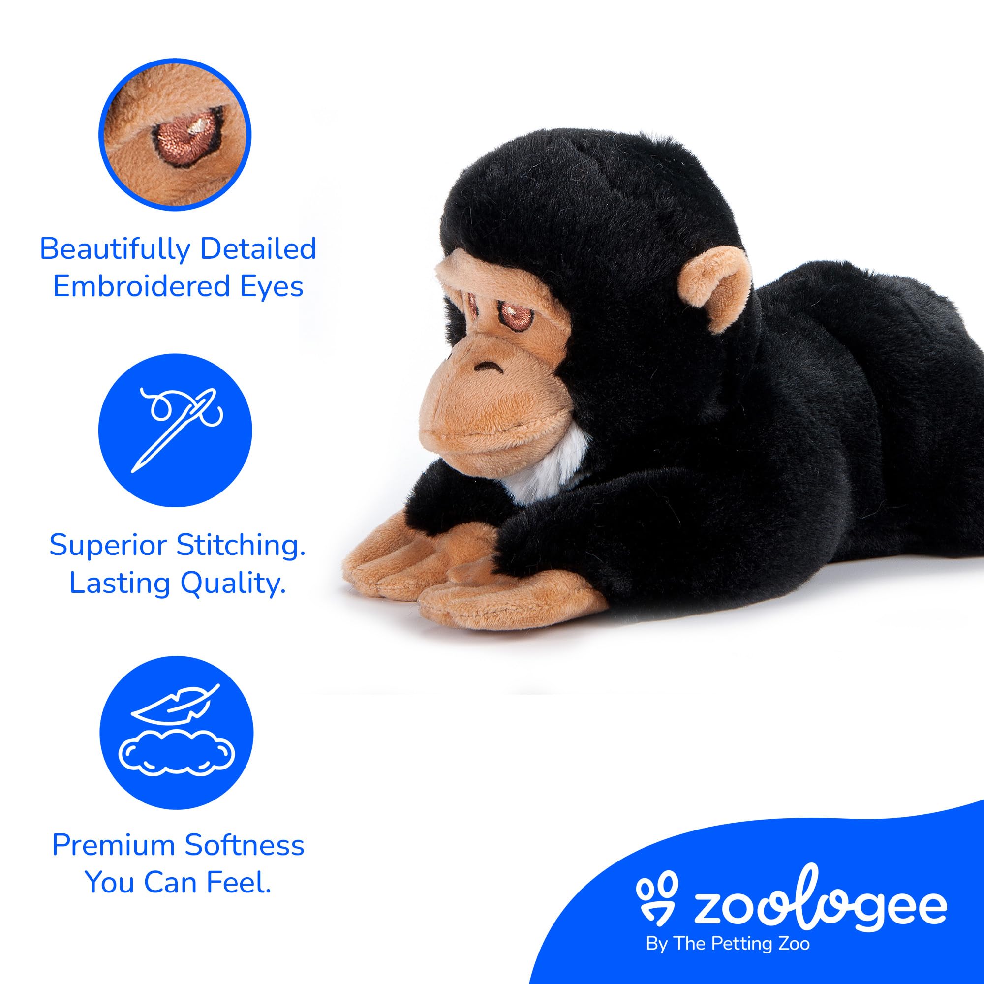 Amazon.com: The Petting Zoo Chimp Stuffed Animal Plushie, Gifts