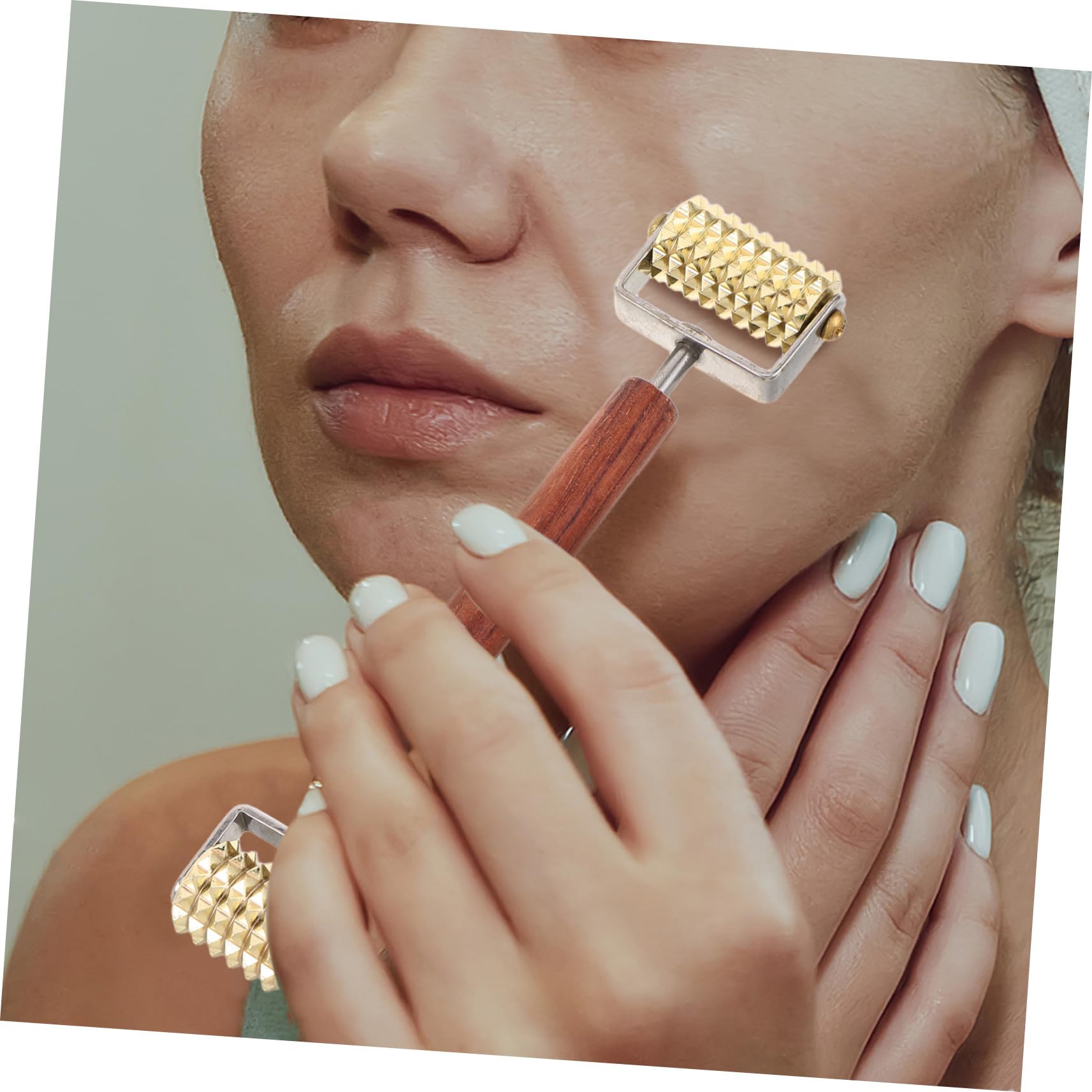 Appareil de Beauté du Visage Multifonction V-shape en Acier Inoxydable Léger, Rouleau Facial Liftant Précis pour Massage à Domicile et Soins Peau