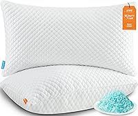 UYWO Cooling Queen Pillows Set of 2: Adjustable Shredded Memory Foam with Dual-Side Cooling for Side, Back & Stomach Sleepers