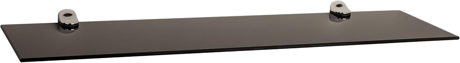 Glass Floating Shelf with Chrome Brackets 24 x 6"