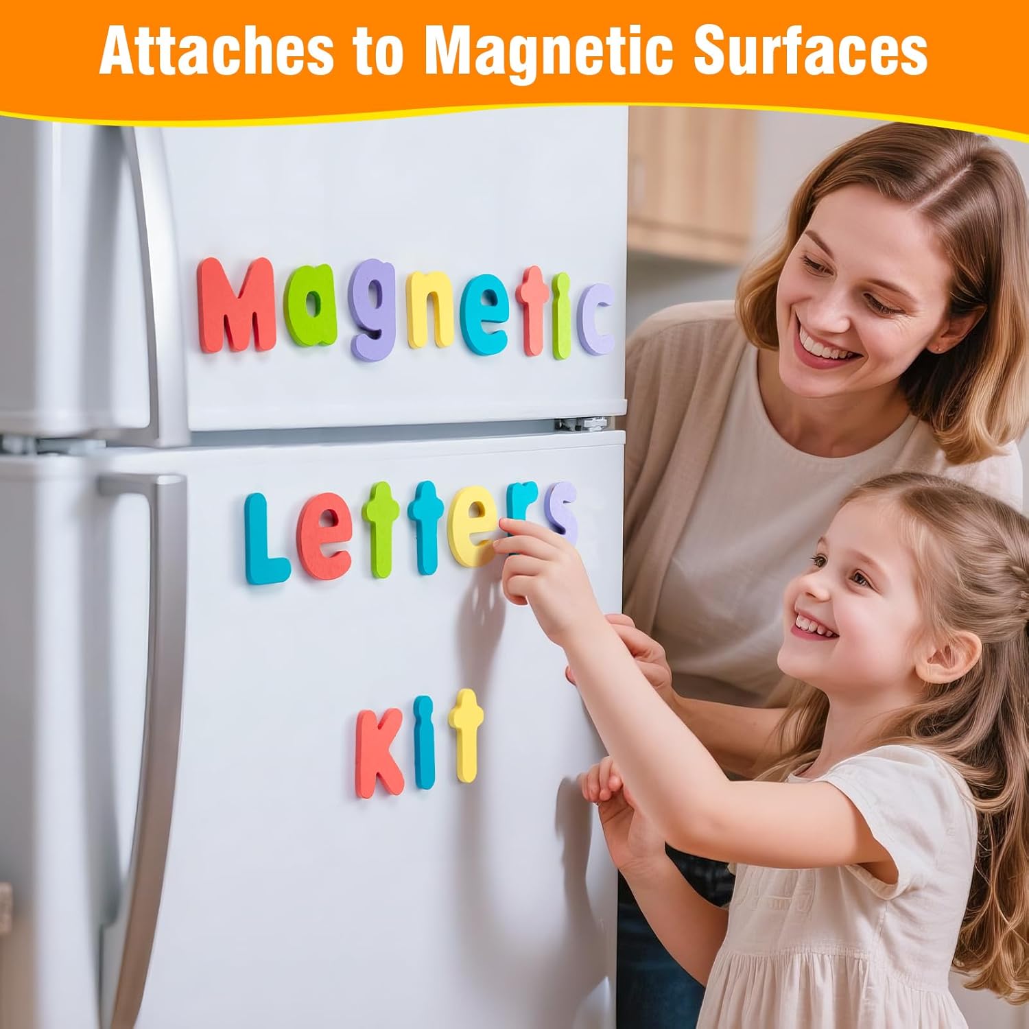EFO SHM Classroom Magnetic Letters, 278 Pcs Wooden Alphabet Magnets with Double Sided Magnet Board Word Cards, Magnetic Letters and Numbers for Kids Spelling, ABC Fridge Magnets Education Toys