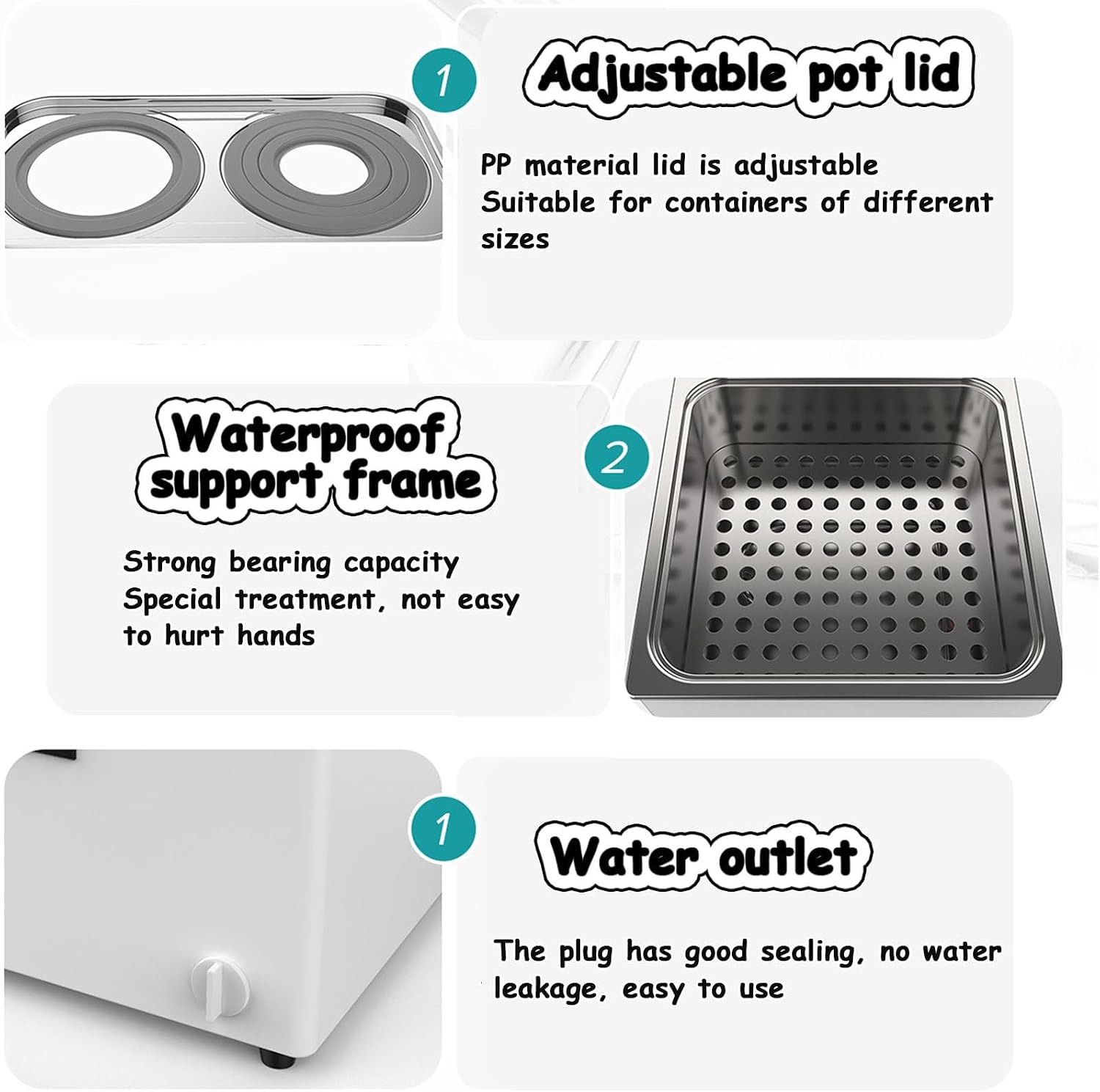 Digital Thermostatic Lab Water Bath, Stainless Steel Inner Tank Digital Display Water Bath Lab Equipment, Electric Water Bath Heater with Timing and Anti-Dry Burning Function,6Hol