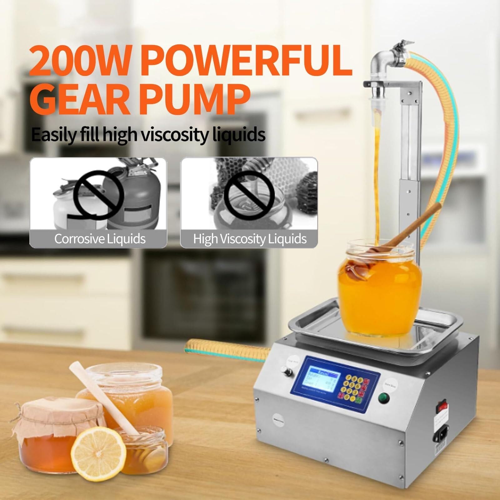 Viscous Liquid Quantitative Filling Machine, Liquid Filling Machine 20-8000g, Honey, Wine, Glue, Oil, Sesame Paste, Glue, Paste, Detergent Automatic Bottle Filling Machine