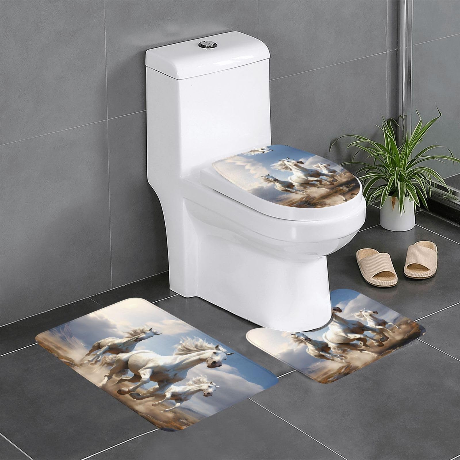 Tapis de salle de bain chevaux pour transformer vos toilettes et coin coiffeuse