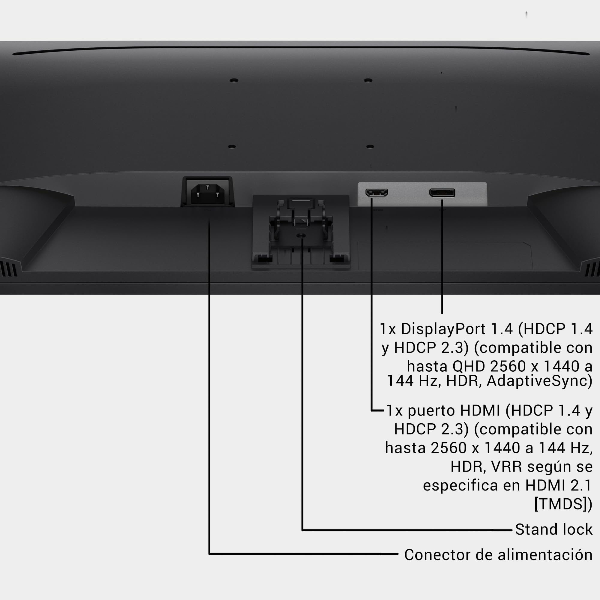 DELL 27 Monitor - SE2726D, QHD (2560x1440), 144Hz, IPS, 1ms MPRT, AMD FreeSync, 99% sRGB, VESA (100x100mm), DisplayPort, HDMI, 3 Años de Garantía, Negro