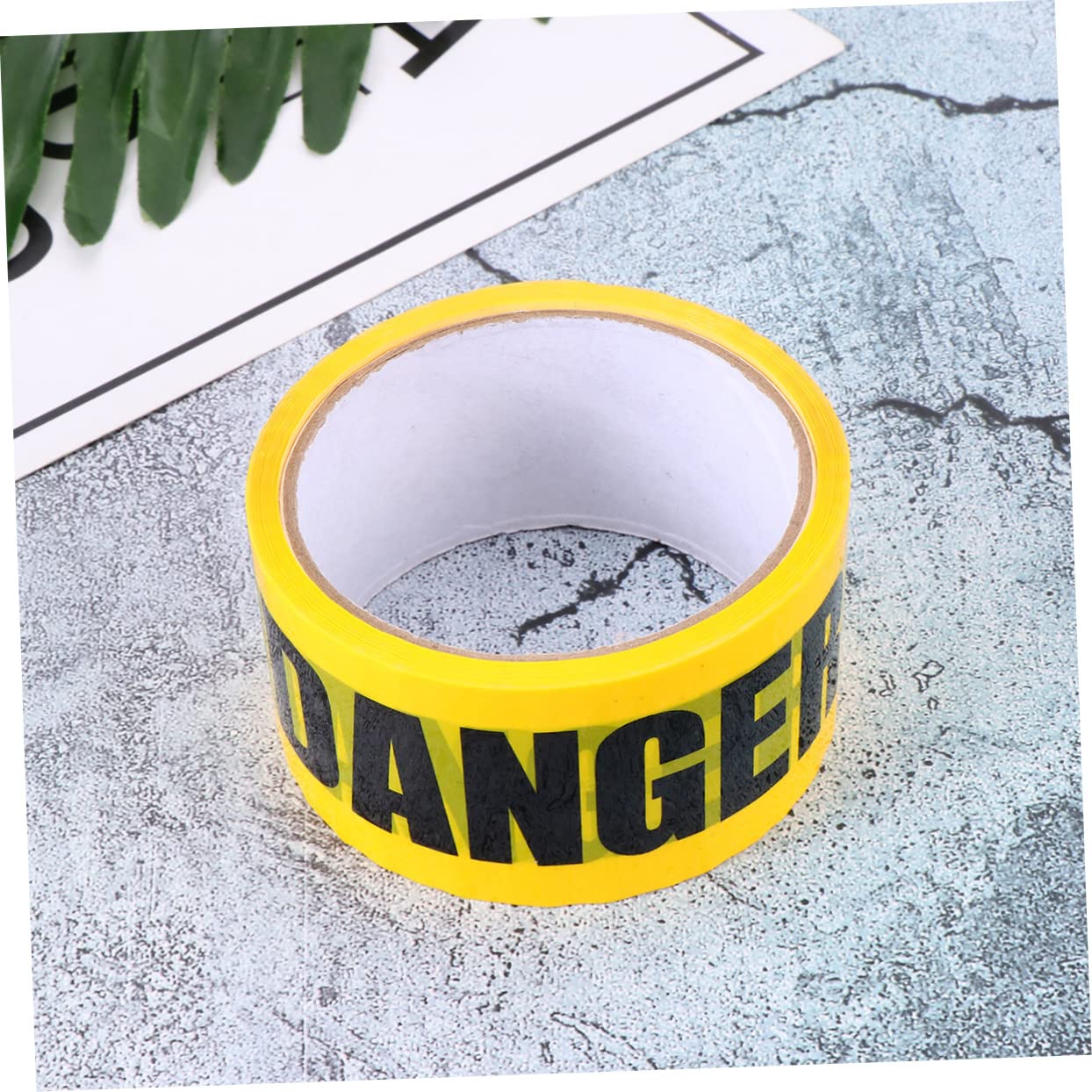STOBAZA 1Roll Danger Safety Tape Self Adhesive Warning Caution Masking Tape for Floors Walls and Equipment Heavy Duty Industrial Strength Adhesive Yellow for Construction