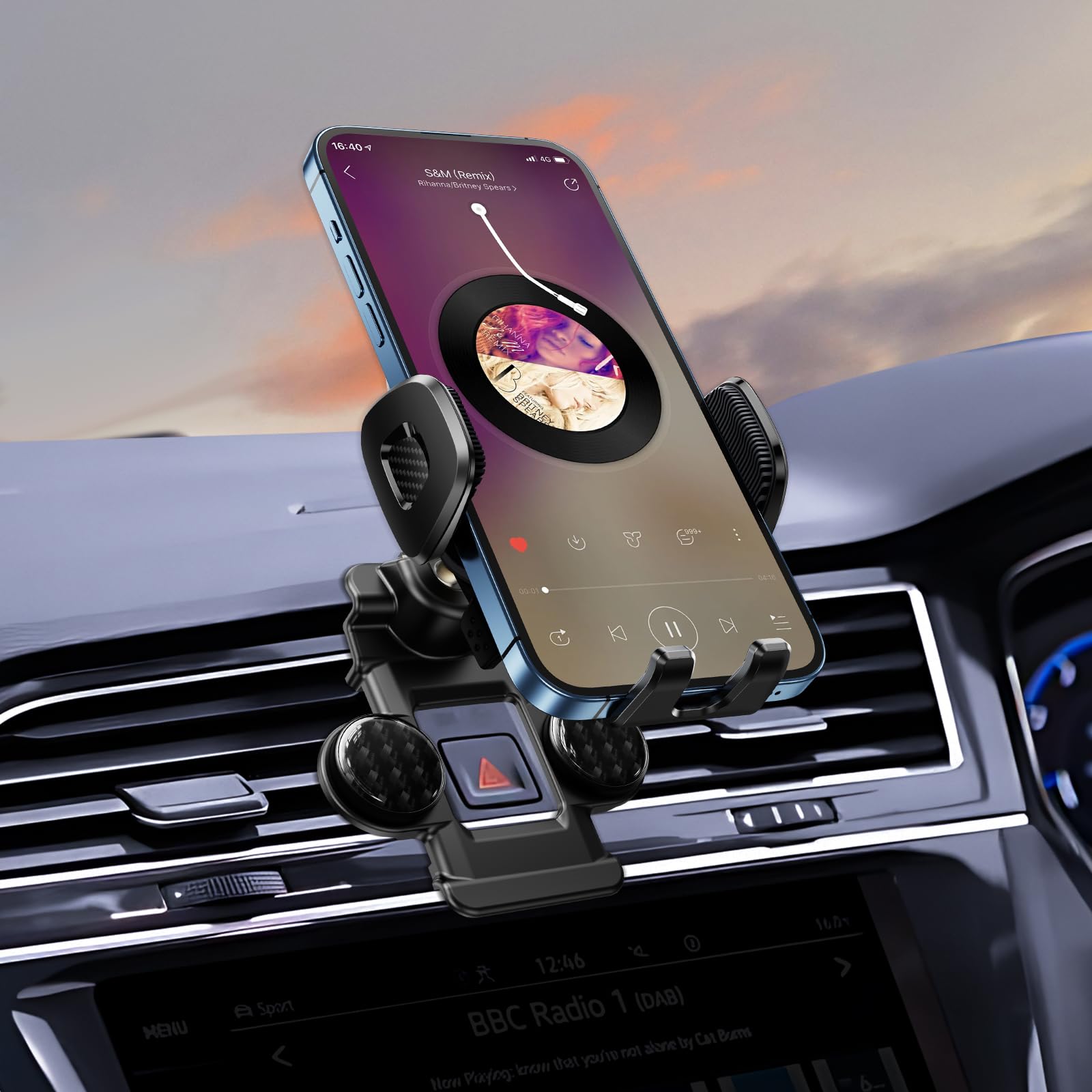 PANPHEN Car Phone Holder For Volkswagen Tiguan 2016 2017 2018 2019 2020 2021 2022,VW Tiguan Accessories,360 Degree Adjustable Phone Mount For 4.7-7 Inch All Smartphone and GPS - Image 2