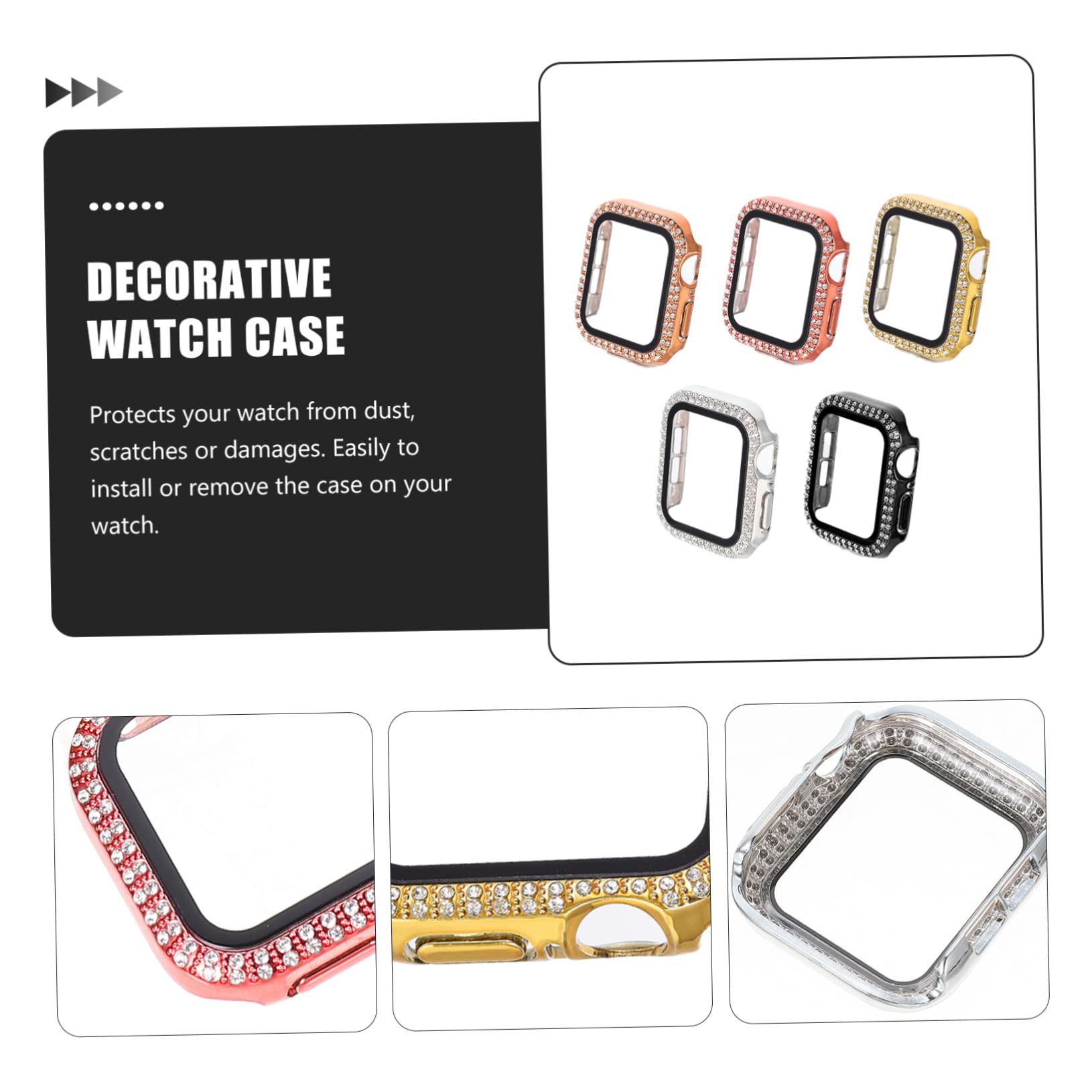 Mikikit 10stücke Teiliges Glitzer-gehäuse Für Smartwatch Mit Gehärtetem Schutzfilm Kompatibel Mit Rosé Roségold Robuster Schutz Installieren Voll Zugänglich Für Funktionen