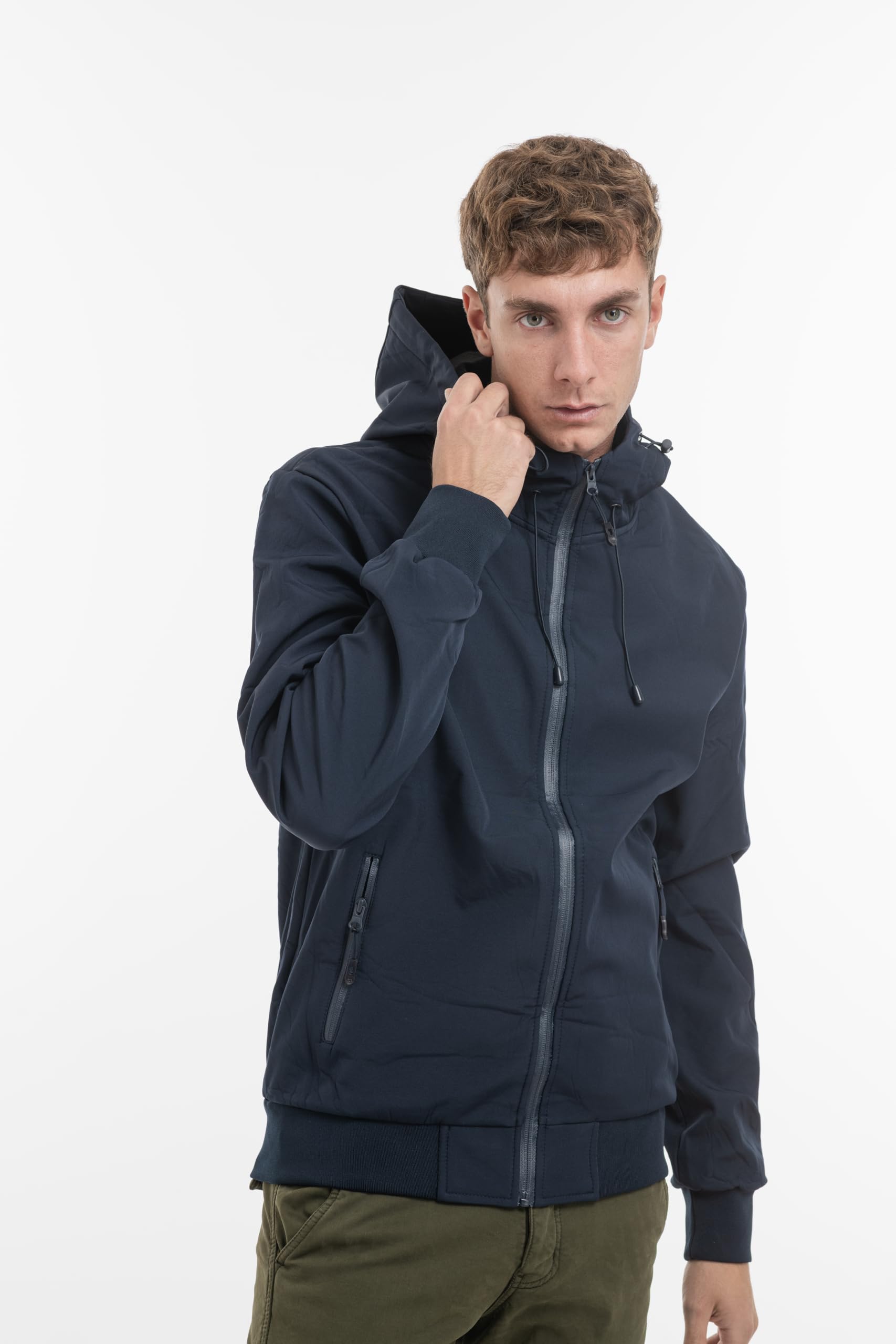 TONY BACKER Giacca Jacket Uomo In Softshell Impermeabile Antivento con Cappuccio Giubbotto Caldo Per Trekking Casual 6860