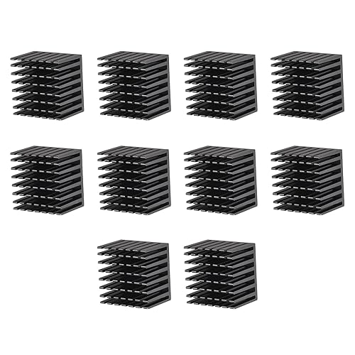 DMiotech Paquete de 10 radiadores electrónicos de aleación de aluminio de 1.102 x 1.102 x 0.787 in para MOS y chip IC