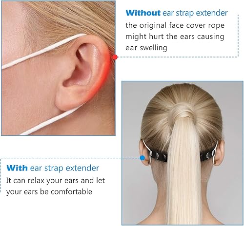 Miniatura 2 de Paquete de 50 extensores de correa ajustable para máscara, soporte extensor de correa de máscara, cómodo clip de banda de gancho de extensión de