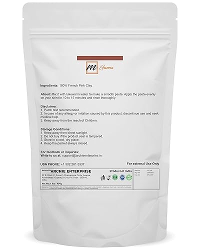 Miniatura 2 de mGanna Polvo de arcilla rosa francesa 100% natural, arcilla rosa (una libra) para máscaras faciales de bricolaje, cremas, exfoliaciones suaves y