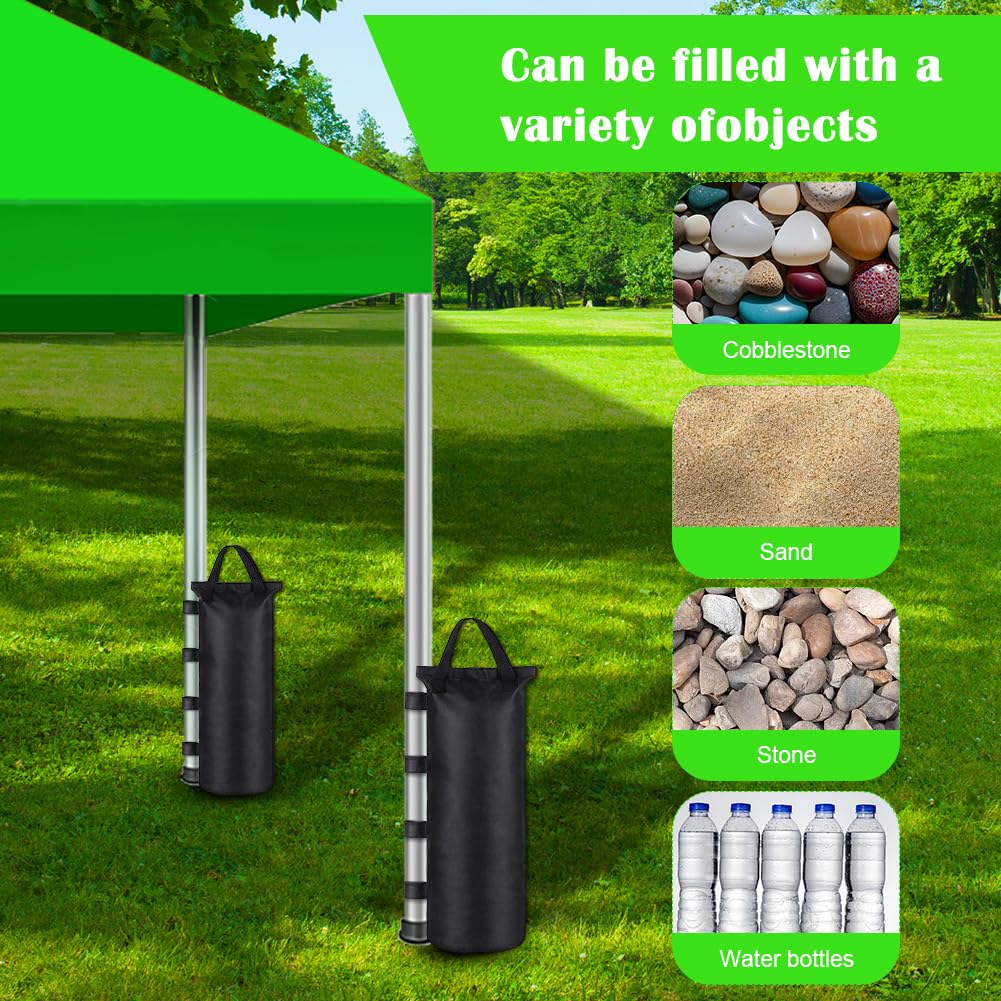 8 Bolsas de Arena para cenador, 50 x 20 cm, Bolsas de Arena Oxford 800D para Rellenar, Pesos para Carpa, 12 kg, Bolsa de Arena con Doble Costura, Peso para Tienda de Arena para jardín, Playa, Tienda