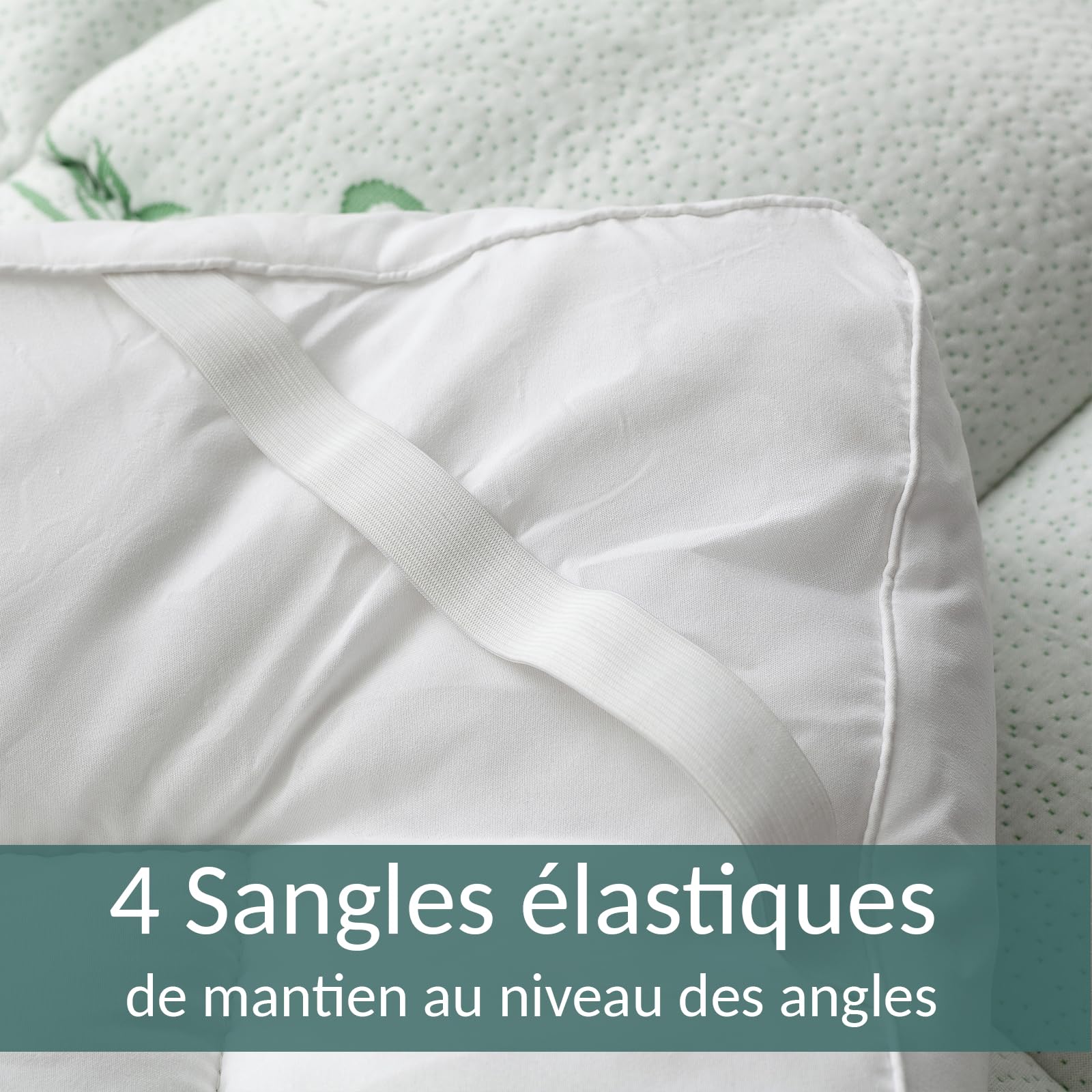 Surmatelas Bamboo | Tissu en Polyester Bambou | 7 cm de Confort | Microfibre, hypoallergénique (140x190 cm)