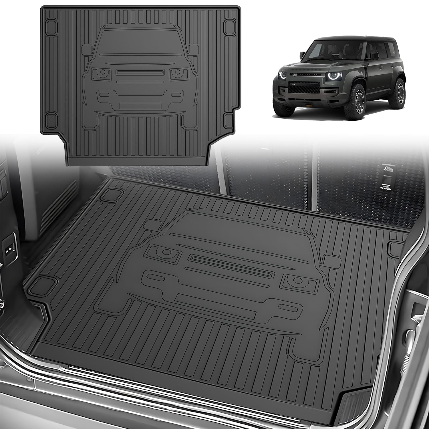 Original 2020-2024 Defender 110 Trunk Mats (Only for 5 Seats Model)- IKABEVEM Custom Fit Car Mats for Land Rover/Range Rover Defender 110 Cargo Liner - All Weather Non Slip Cargo Mat