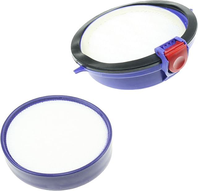Qualtex Washable Pre and Post Motor HEPA Allergy Filter Kit Set for Dyson DC25 DC25i,White