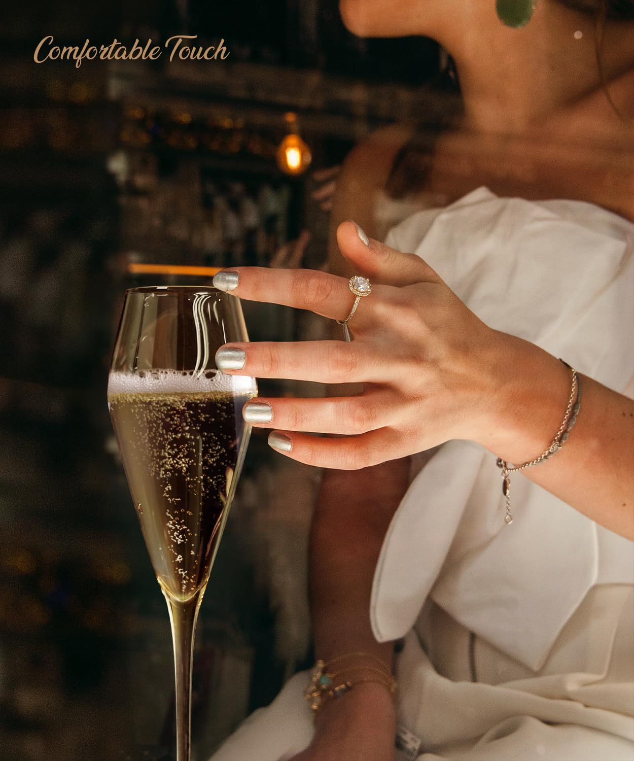 Champagne Flutes Glasses Set of 4, Hand Blown Crystal Wedding Flutes Glass, Ideal for Weddings, Anniversaries, Christmas, Special Days, 10.5 inch, 7.5 oz, Clear - Image 7