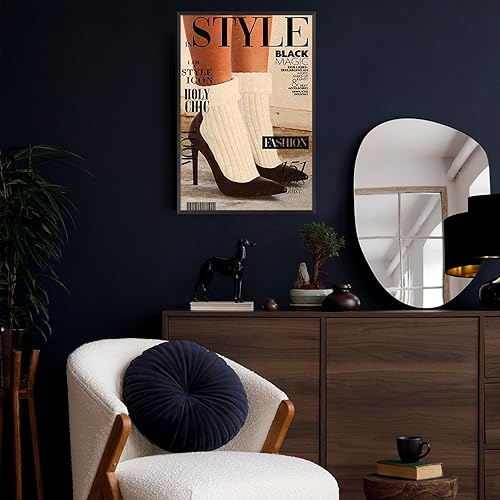 Miniatura 5 de Lienzo de estilo moderno con tacones altos negros, arte de pared de los años 70, póster retro Trippy "I Am A Style", icono de estilo sagrado y chic,