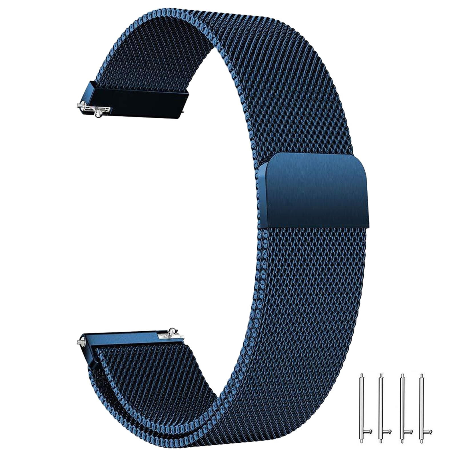 ANDOFUZH Edelstahl Mesh Uhrenarmband, 14mm 16mm 18mm 20mm 22mm 24mm Magnetverschluss Smartwatch Schnellverschluss Metall Ersatz Armband für Damen Herren Watch Uhren Ersatzband