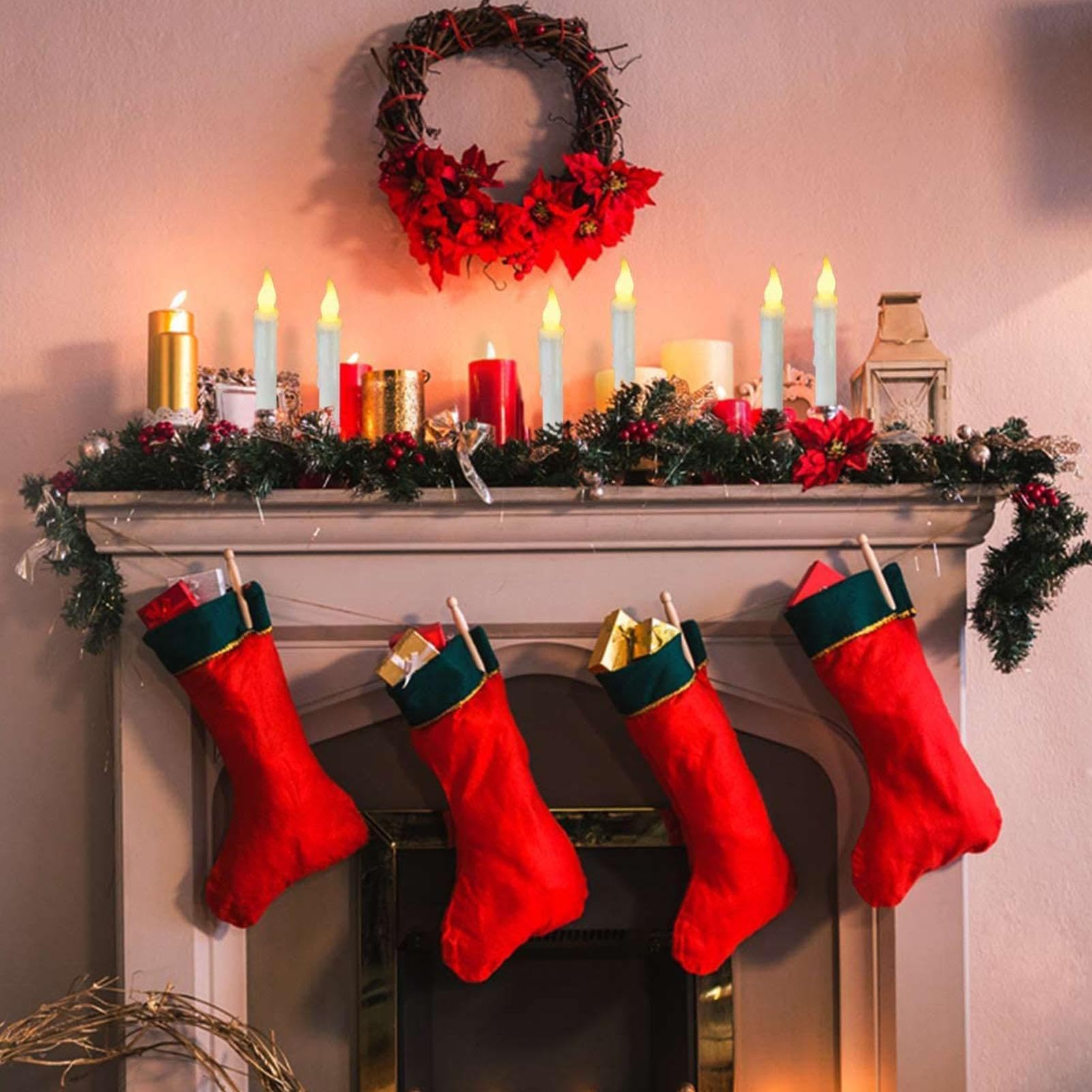 Velas LED flotantes,12 Velas sin Llama - Velas sin Llama con Pilas | Velas LED duraderas con Control Remoto, Velas cónicas 6,6 Pulgadas para cumpleaños, temática