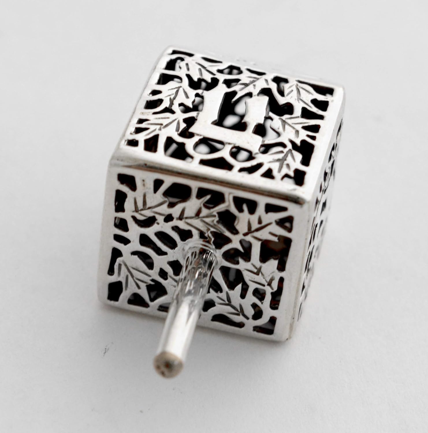 Hanukkah Chanukkah Dreidel Collector's Beautiful 925 Sterling Silver Filigree design, Handmade Custom sizes Weight: 14gr , 2"H x 0.75''W. Spinning Top