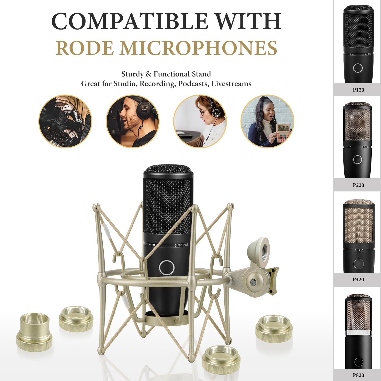 Mic AKG Perception 100+ スタンド、ケーブル、フィルター Amazon.com: GEEKRIA for Creators Microphone Shock Mount Compatible