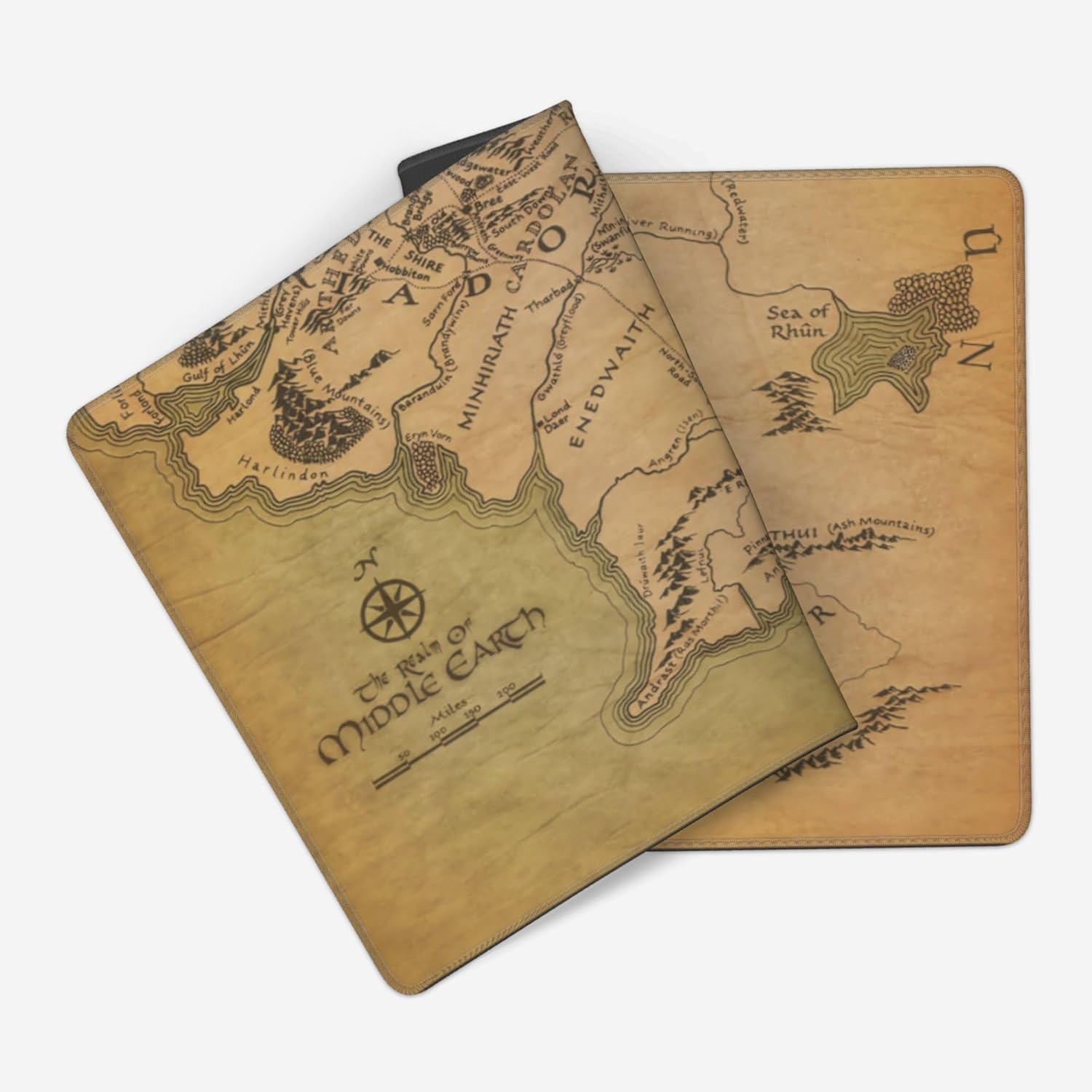 MTG Playmat TCG Playmat Board Game Card Game Trading Card Game Play mat Desk pad Original Hand-Painted Stitched Edges Smooth Surface Rubber Base Old Map 23.6x13.8in