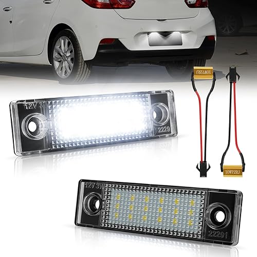 Luces LED de matrícula para Chevy Cruze 2009-2023, repuesto de montaje de luz de matrícula