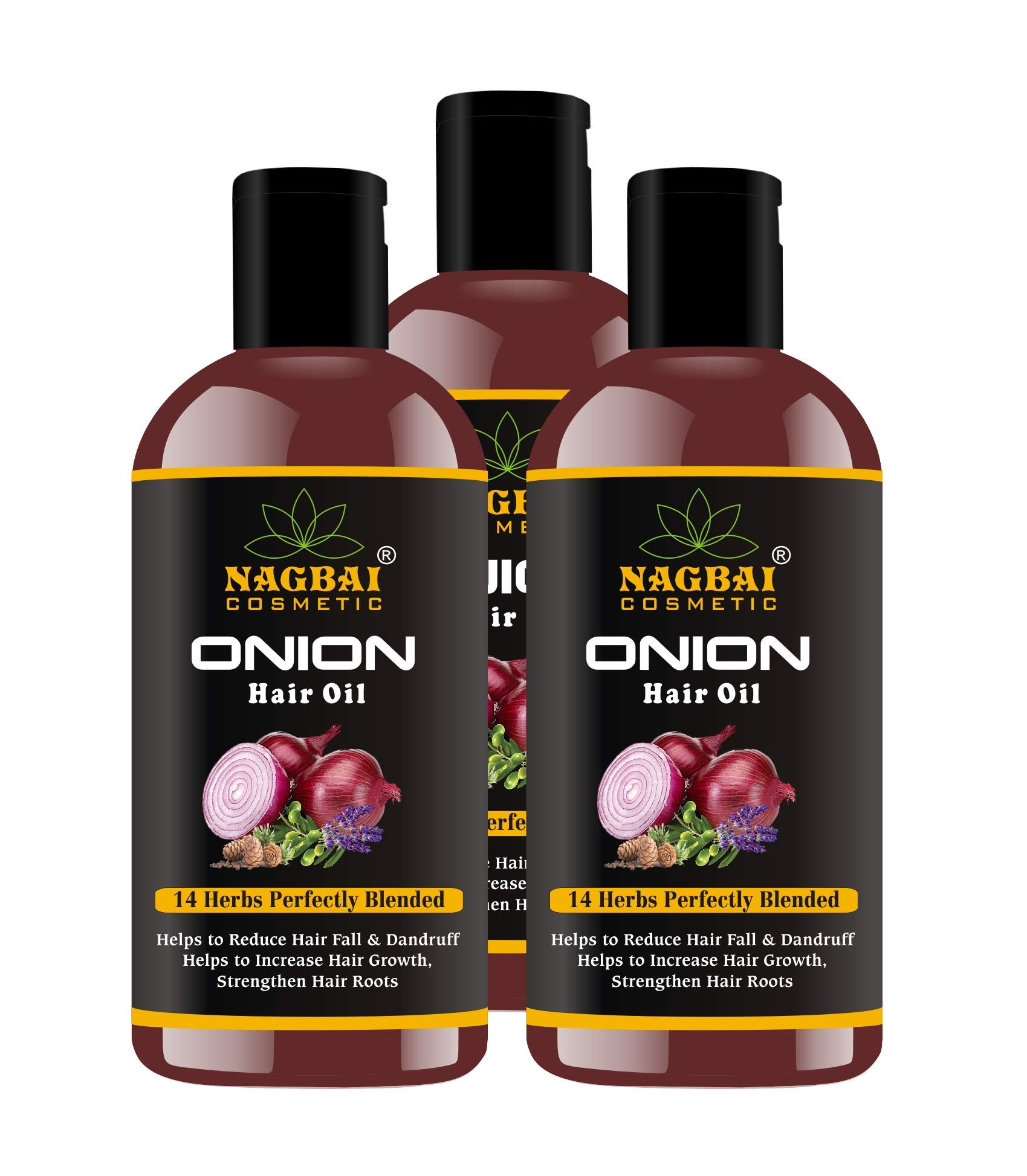 Nagbai Onion Hair Oil - Pack of 3,200ml Each