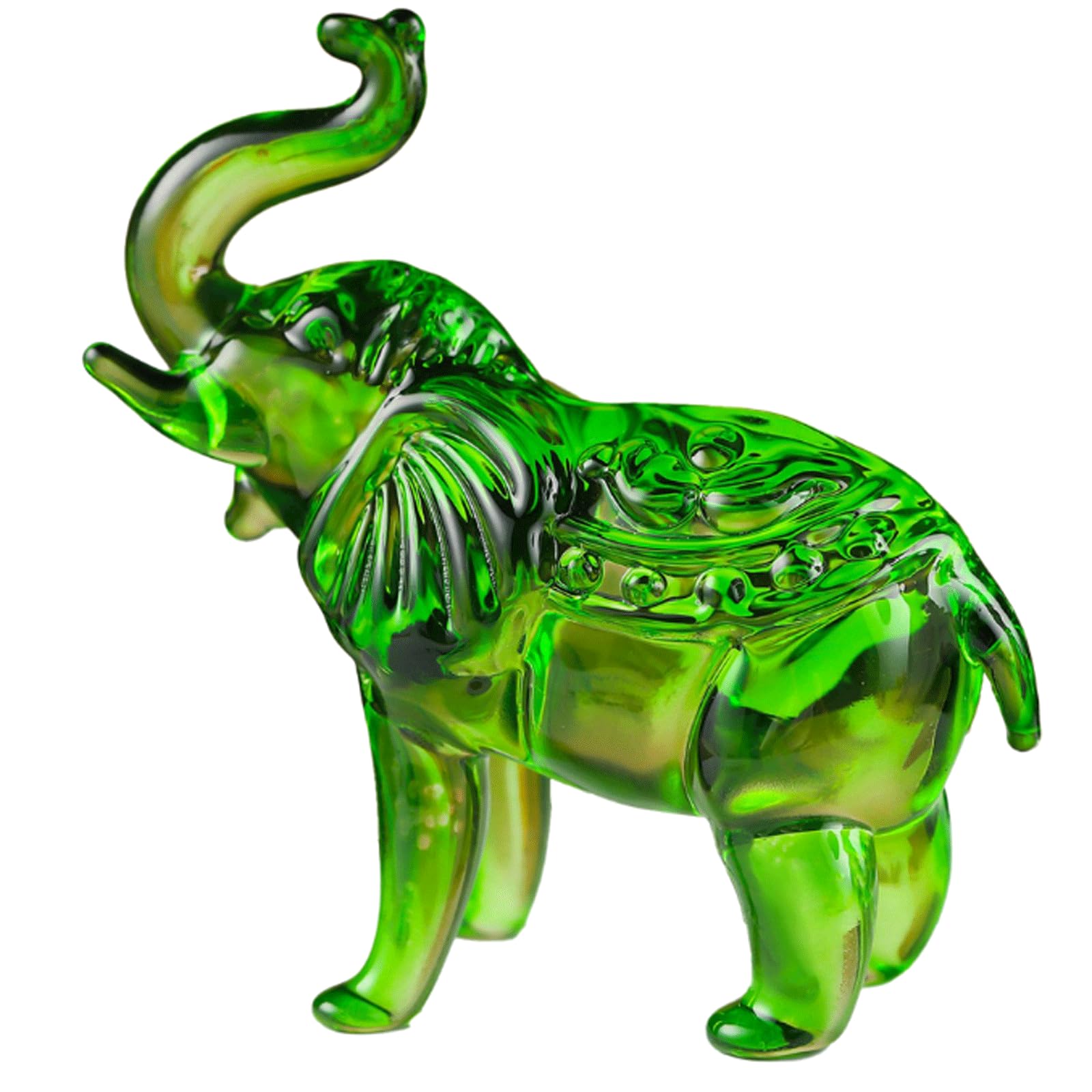 Liewei Boutique Shop Uk Green Crystal Elephant Ornaments Delicate Statue Sculptures Crystal Animal Elephant Figurines Hand Painted Blown Glass Cute Figurine