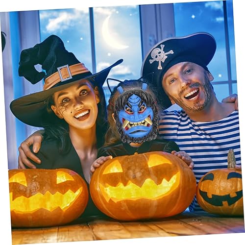 Miniatura 2 de BESTOYARD Máscara de fiesta para decoración de 2 piezas, máscara de silicona de demonio diablo, samurái japonés, disfraz de Halloween, accesorios de