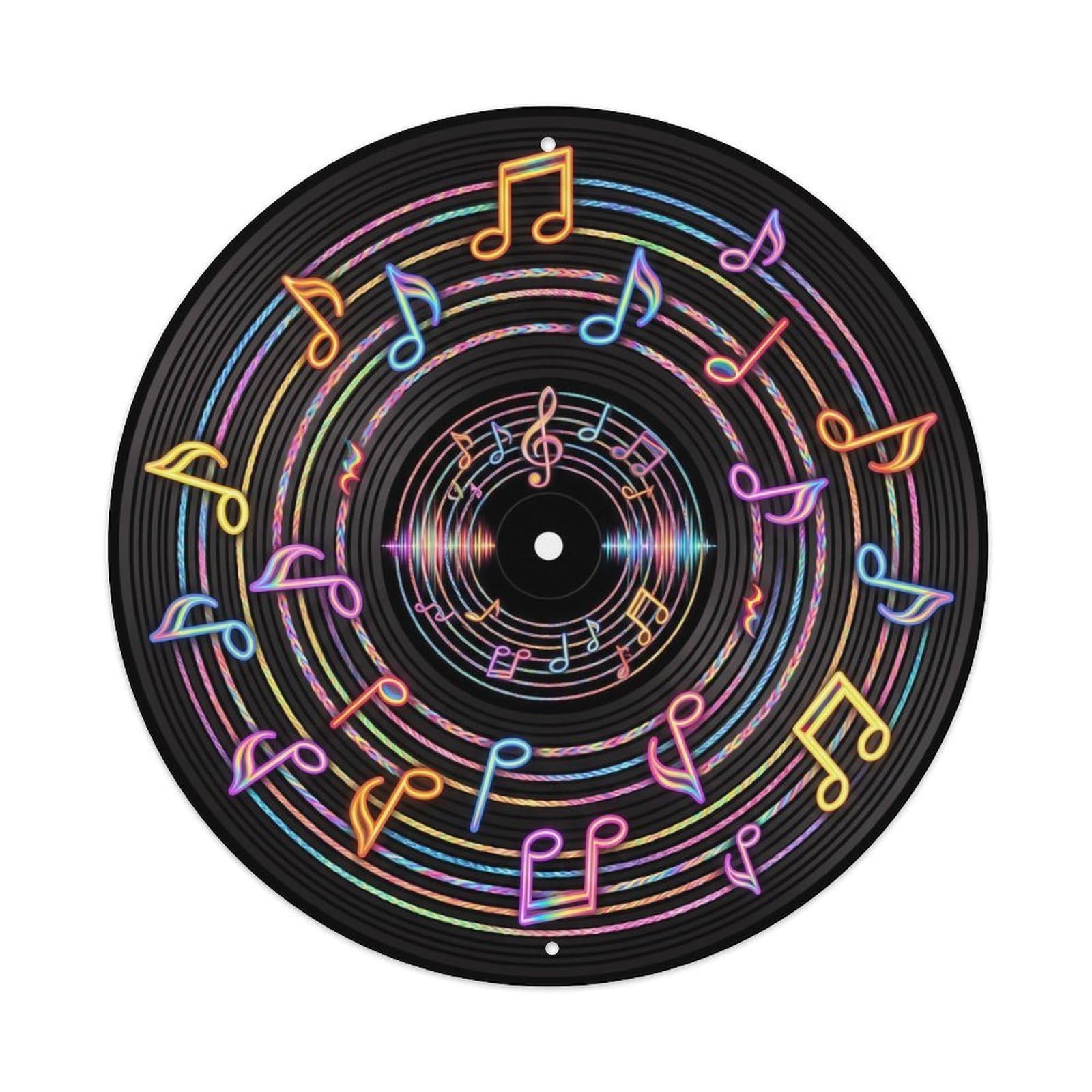 Colorful Music Vinyl Records Braid Bright Lines Metal Tin Sign