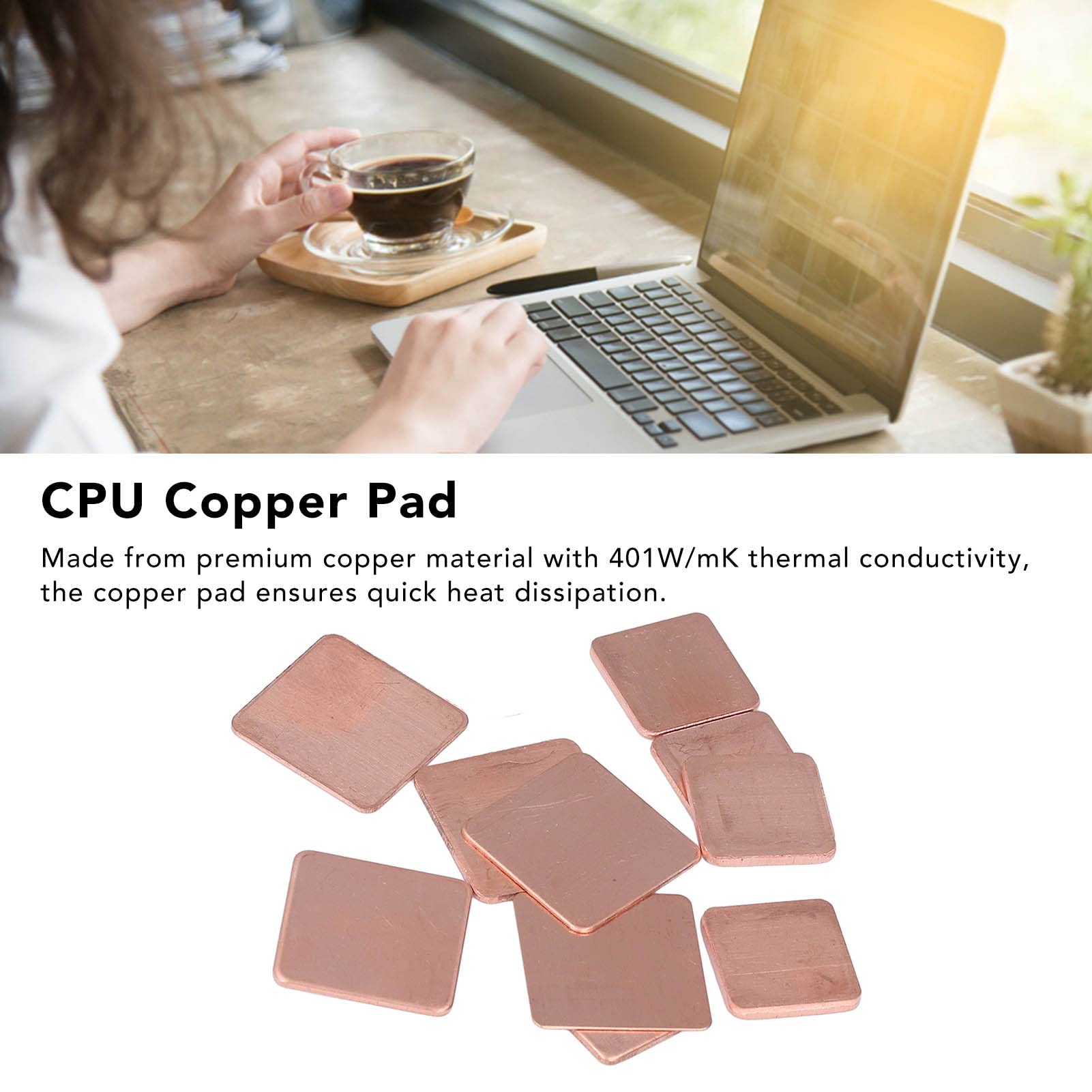Tampone in rame per dissipatore di calore, kit di raffreddamento conduttivo termico premium per componenti PC, CPU, GPU, VGA, RAM, VRAM, chip IC, include 10 tipi, 100