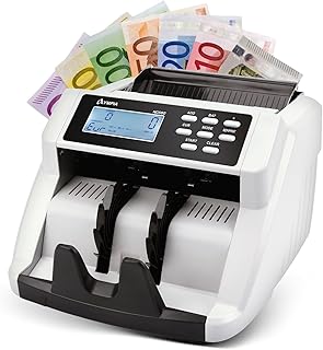 Olympia NC 560 Geldzählmaschine für Scheine | Gemischtwertzähler für unsortierte Banknoten | Banknotenzähler mit Falschgeld Prüfer | LCD Display | Geldscheinprüfgerät | 1000 Noten/Min | Geldzähler