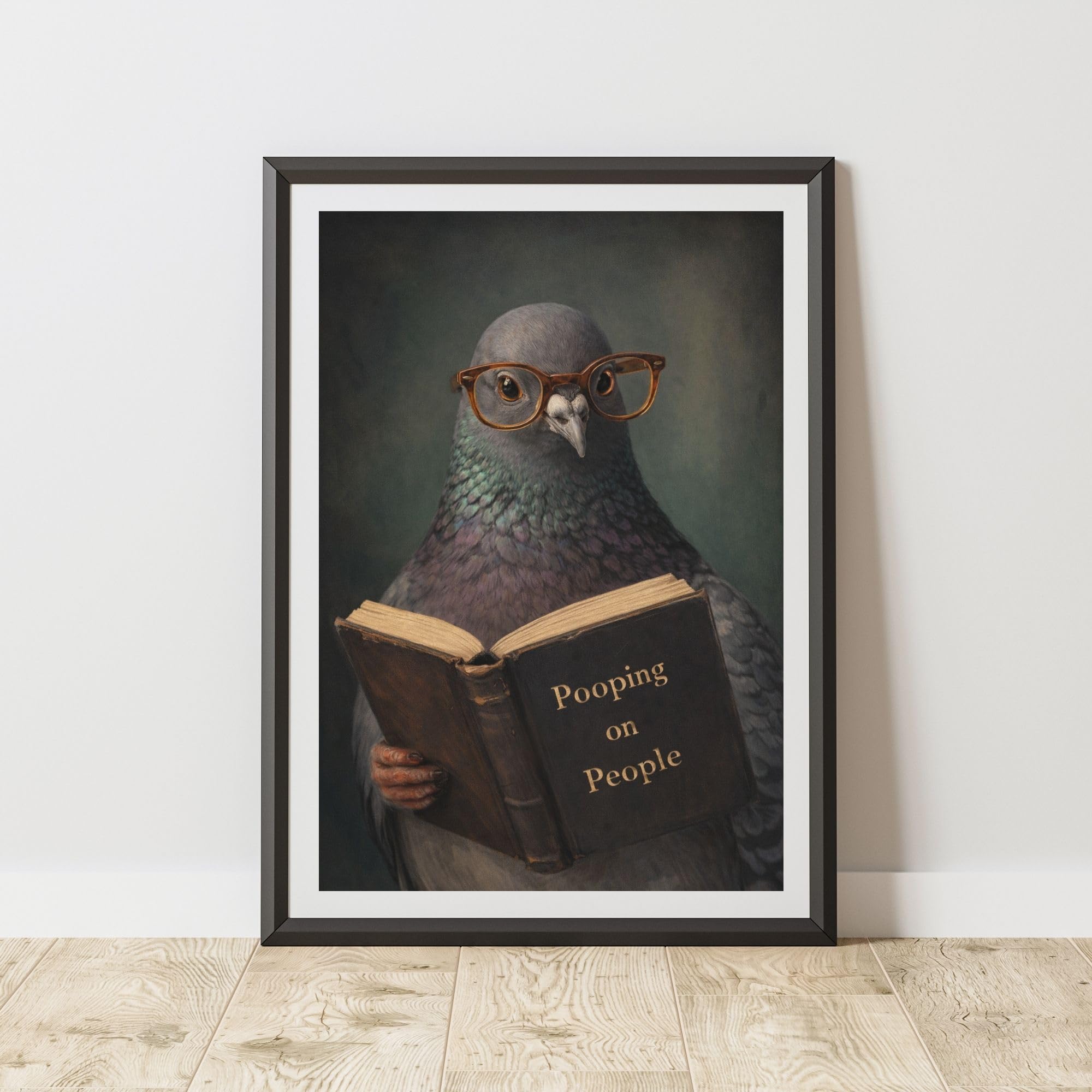 60 Second Makeover Photo Limited Limited Funny Pigeon Reading A Book Prints For Walls Pooping On People Bird Lover Home Decoration Wall Art Posters House Decor Pigeon Fancier - A3