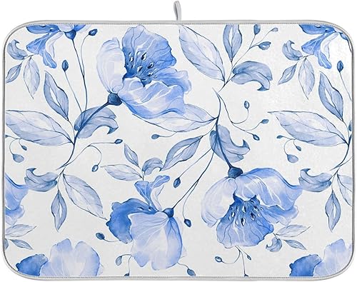Vista 133 de Tapete de secado de platos de mariposas botánicas para encimera de cocina, almohadilla de secado de microfibra absorbente, grande, 18 x 24 pulgadas