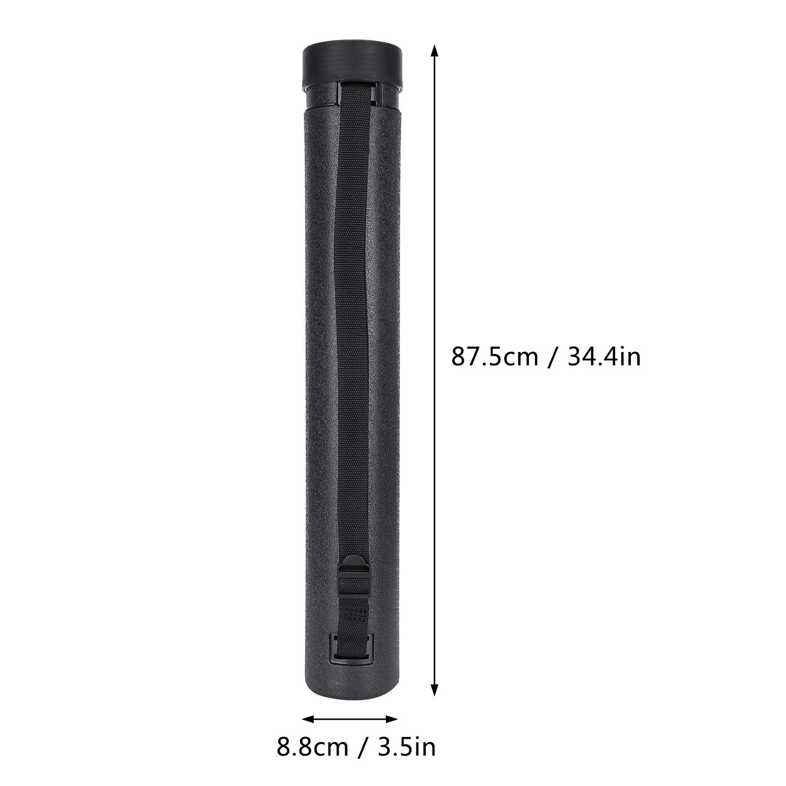 Tubo da disegno circolare, tubo per poster, tubo telescopico per pittura, per documenti di disegni di poster di viaggio di mappe(black)