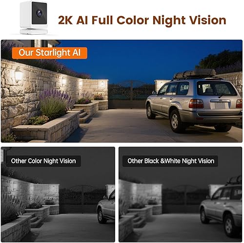 Miniatura 7 de Cámara de ventana, cámaras interiores de 3MP 2K para seguridad del hogar con adhesivo de montaje, visión nocturna a color AI, detección de personas